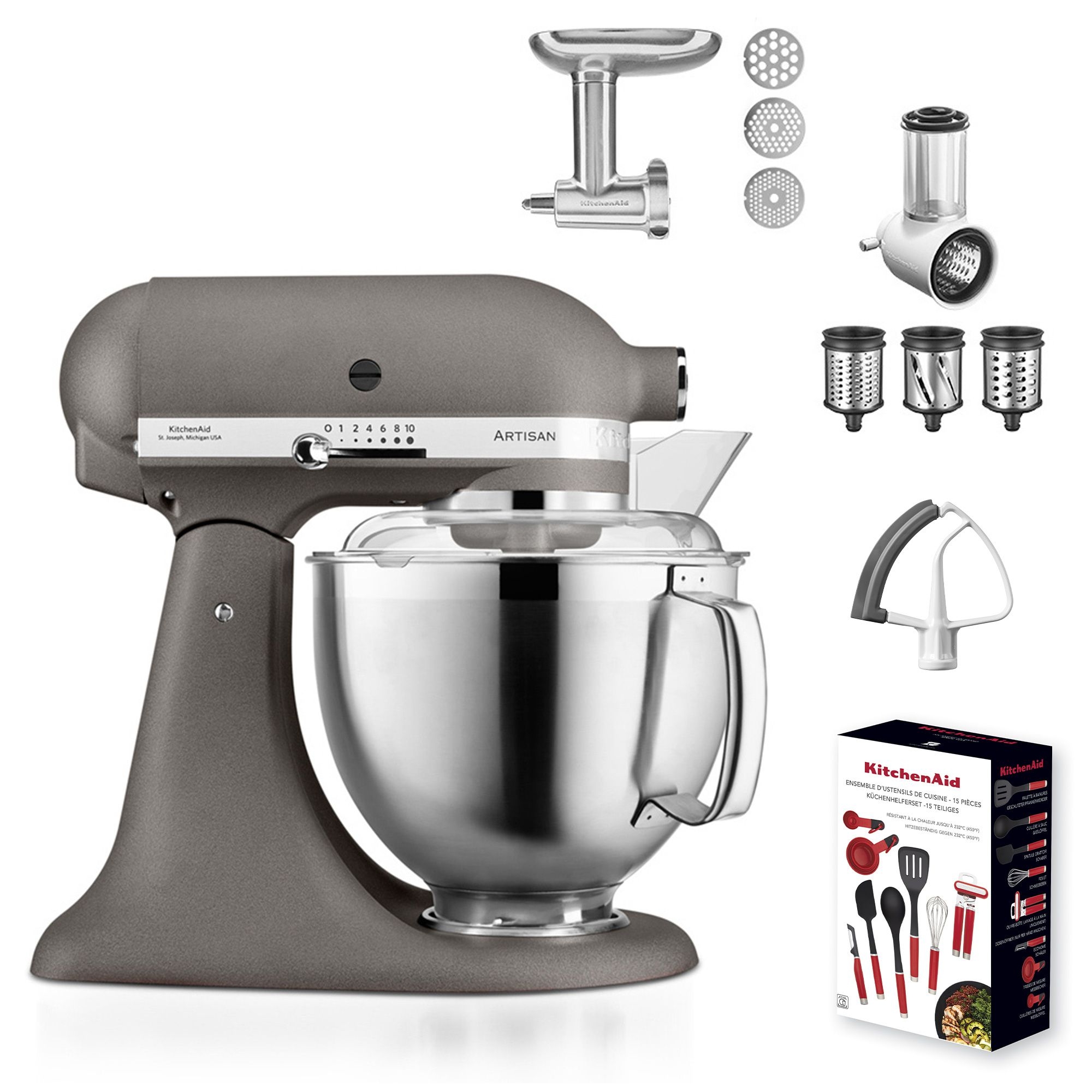 KitchenAid - Artisan Stand Mixer 5KSM185PS - Set - Imperial Grey