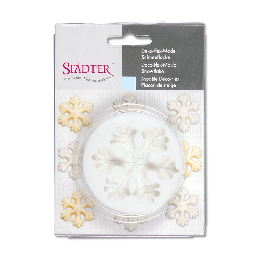 Städter - Fondant mould Snowflake - 6,5 cm - relief shape Städter - Fondant mould Snowflake - 6,5 cm - relief shape