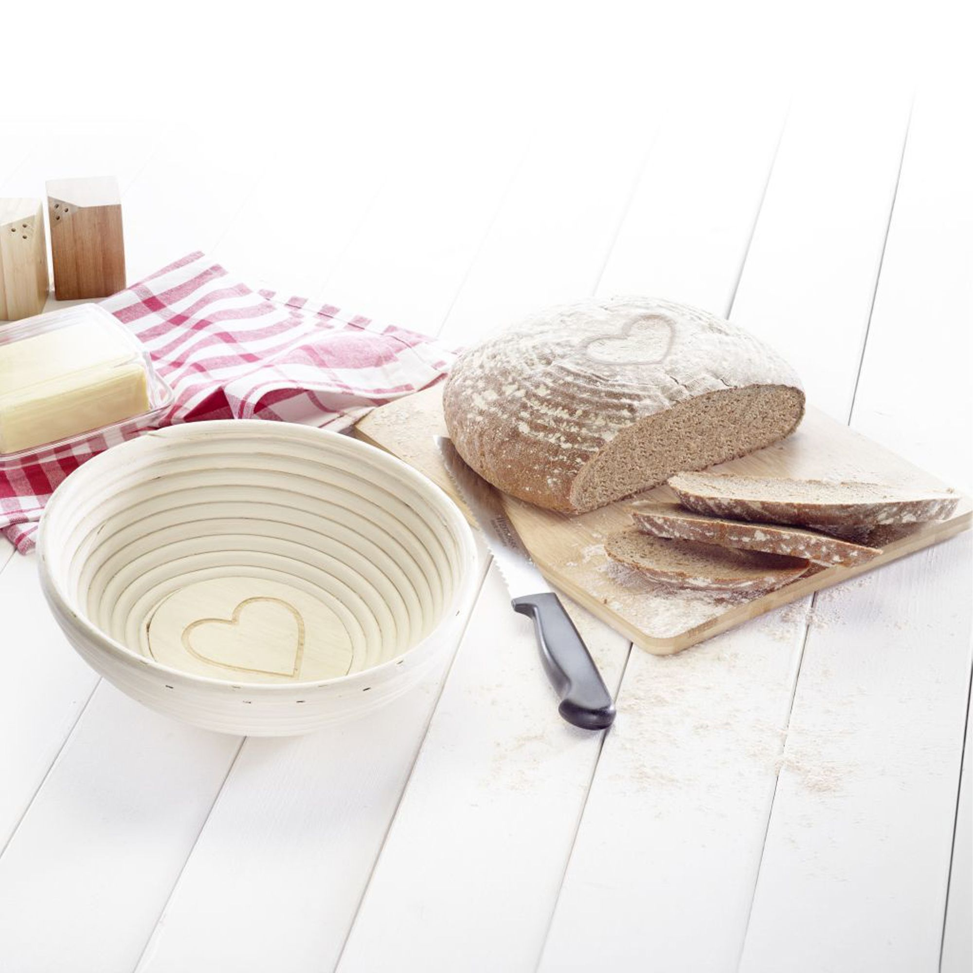 Westmark -Set Gärkörbchen rund mit Herz - Ø 24,5 x 8,5 cm