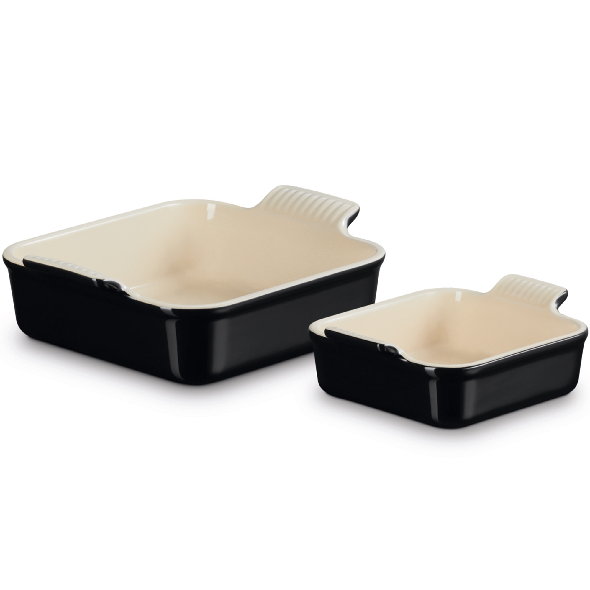 Le Creuset - 2er-Set quadratische Auflaufformen Tradition - Schwarz Le Creuset - 2er-Set quadratische Auflaufformen Tradition - Schwarz