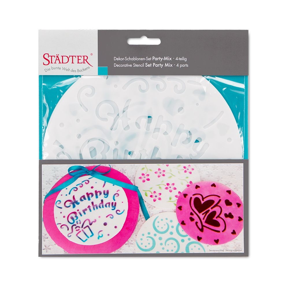 Städter - Schablone Party-Mix - ø 20 cm - Set 4-teilig