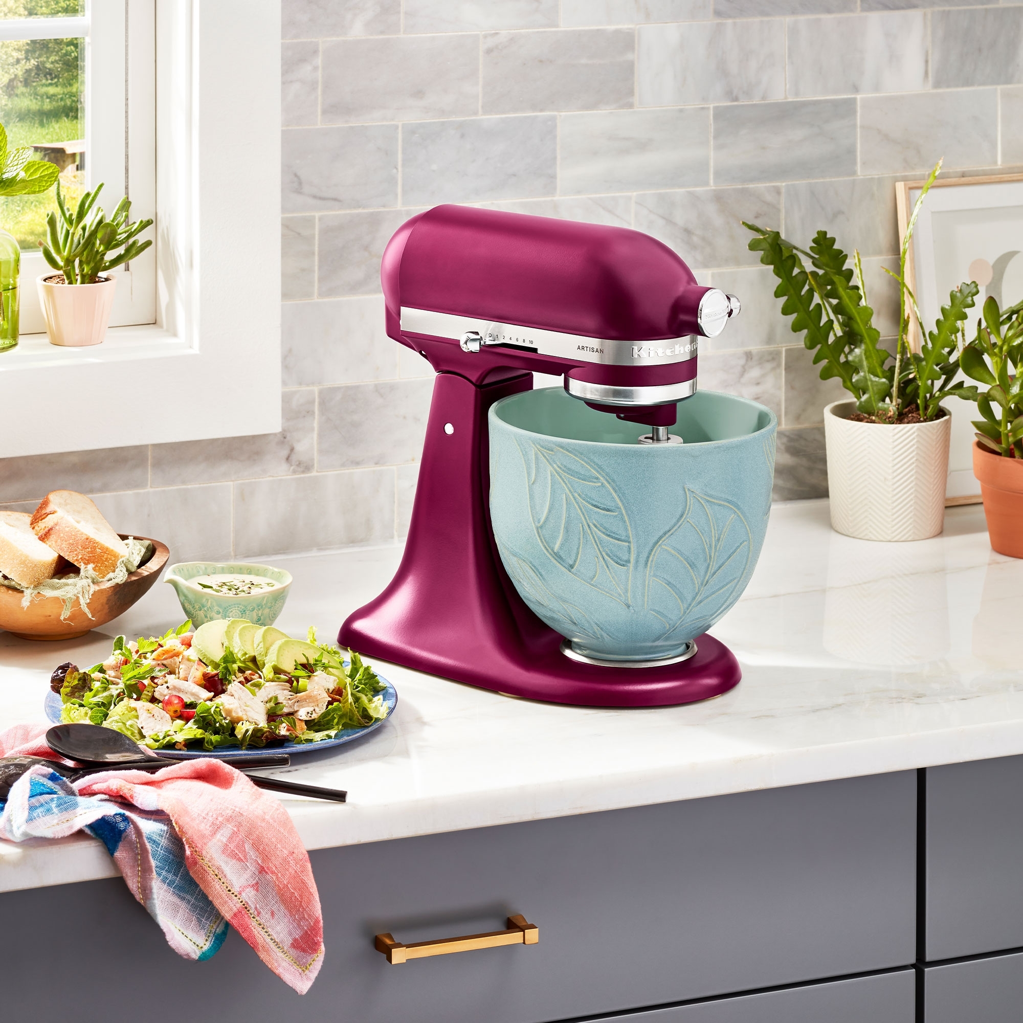 KitchenAid - Keramik-Schüssel 4,7 L - Spring Leaves