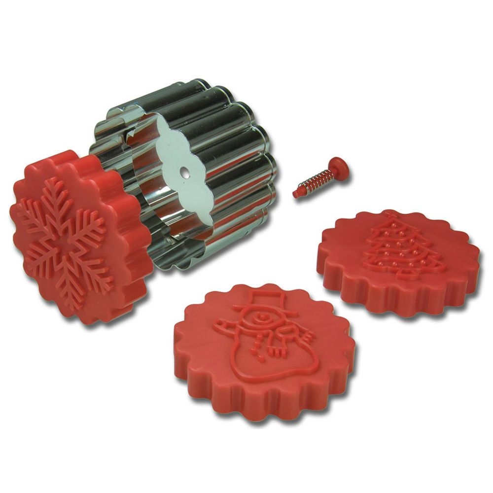 Städter - Prägeausstecher Süßer Winter - 3 Wechselmotive - 6,5 cm - 5-teilig